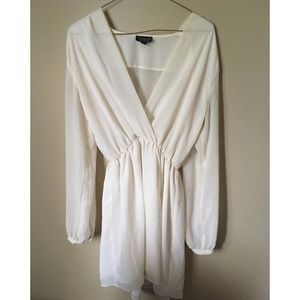 Topshop white wrap dress size 2